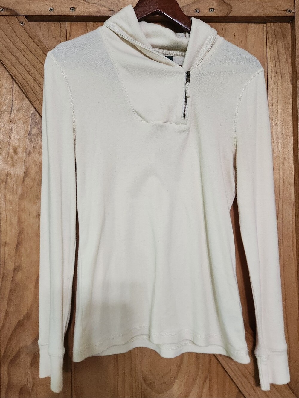 Lauren Ralph Lauren Beige Quarter Zip Cowl Neck Long-Sleeve Jacket Quiet Luxury